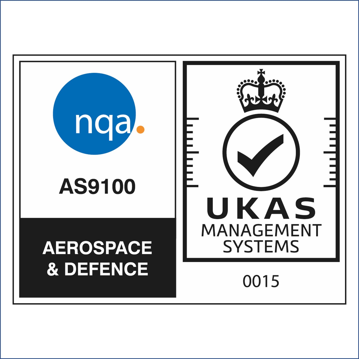 CCP Gransden have attained the AS9100 AEROSPACE & DEFENCE Management Certification Stamp