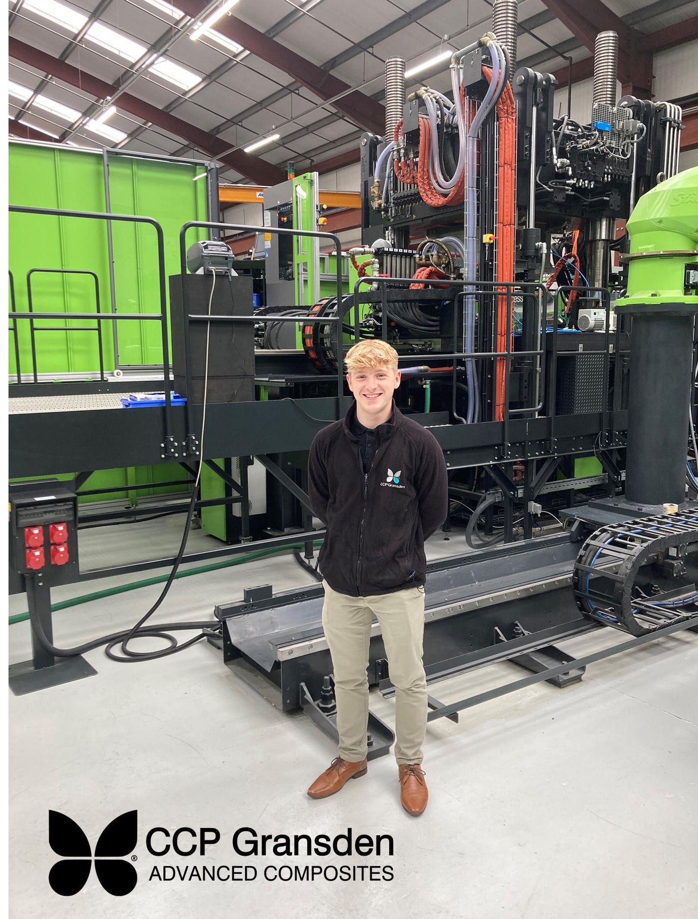 Adam Crilly (one of the placement students at CCP Gransden) pictured in front of the main Engel Cell