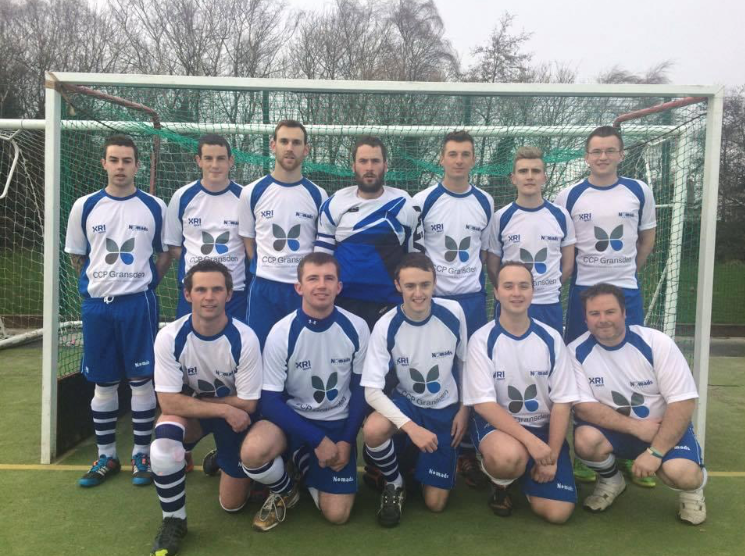 The Newcastle Nomads 1st mens team in full kit (with the CCP Gransden logo centrally placed).